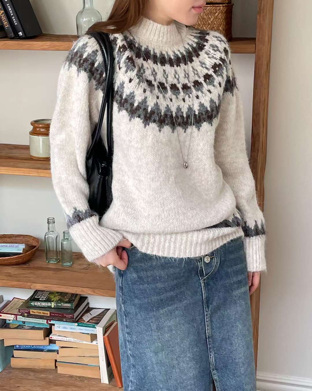 EROOM韓國代購㊣女士新品25秋冬推薦時尚真品熱賣人氣休閑毛衣EROOM毛衣圖色2