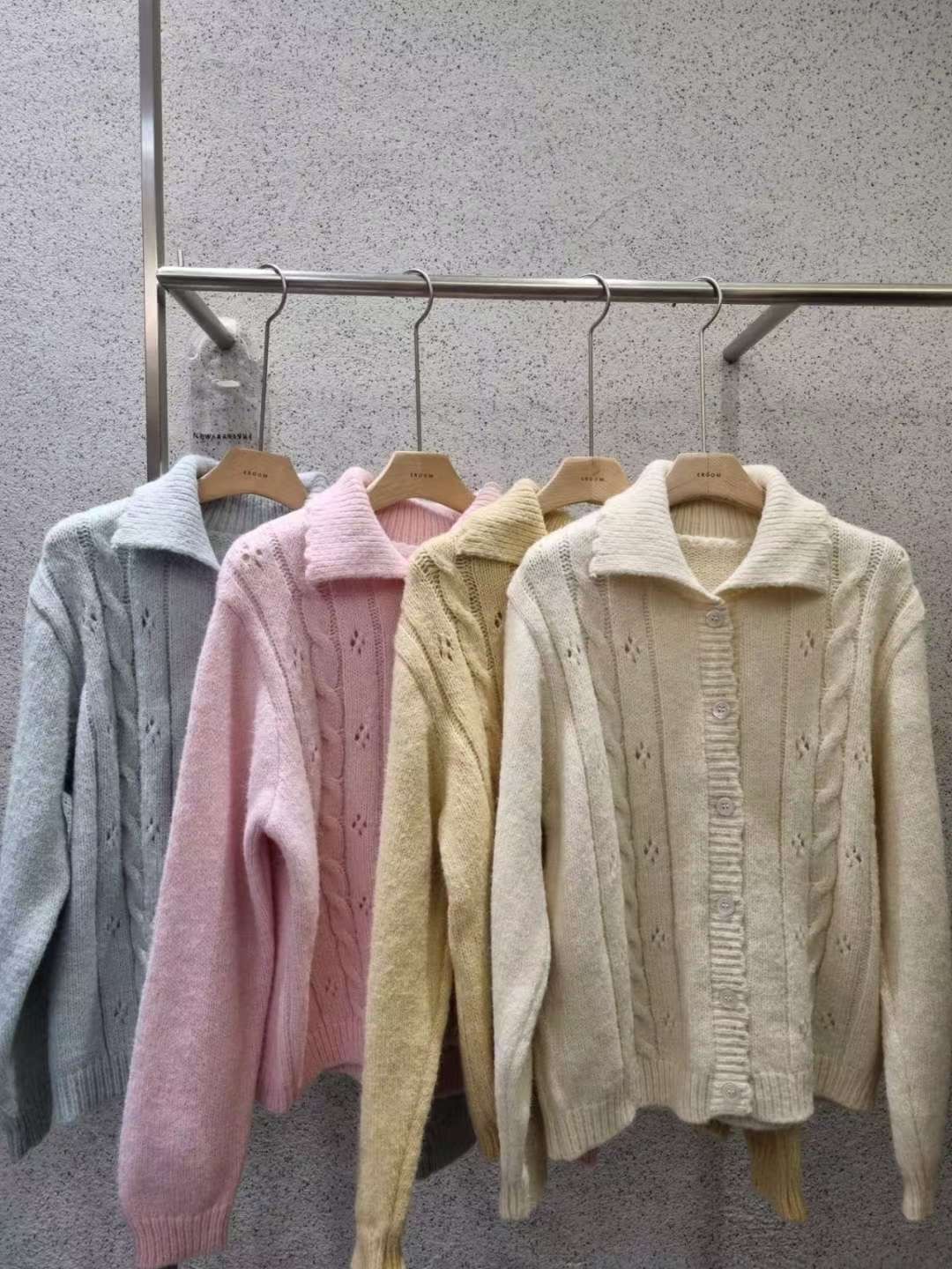 EROOM韓國代購㊣女士新品休閑時尚職業推薦25秋冬人氣針織衫EROOM針織衫圖色3左三色