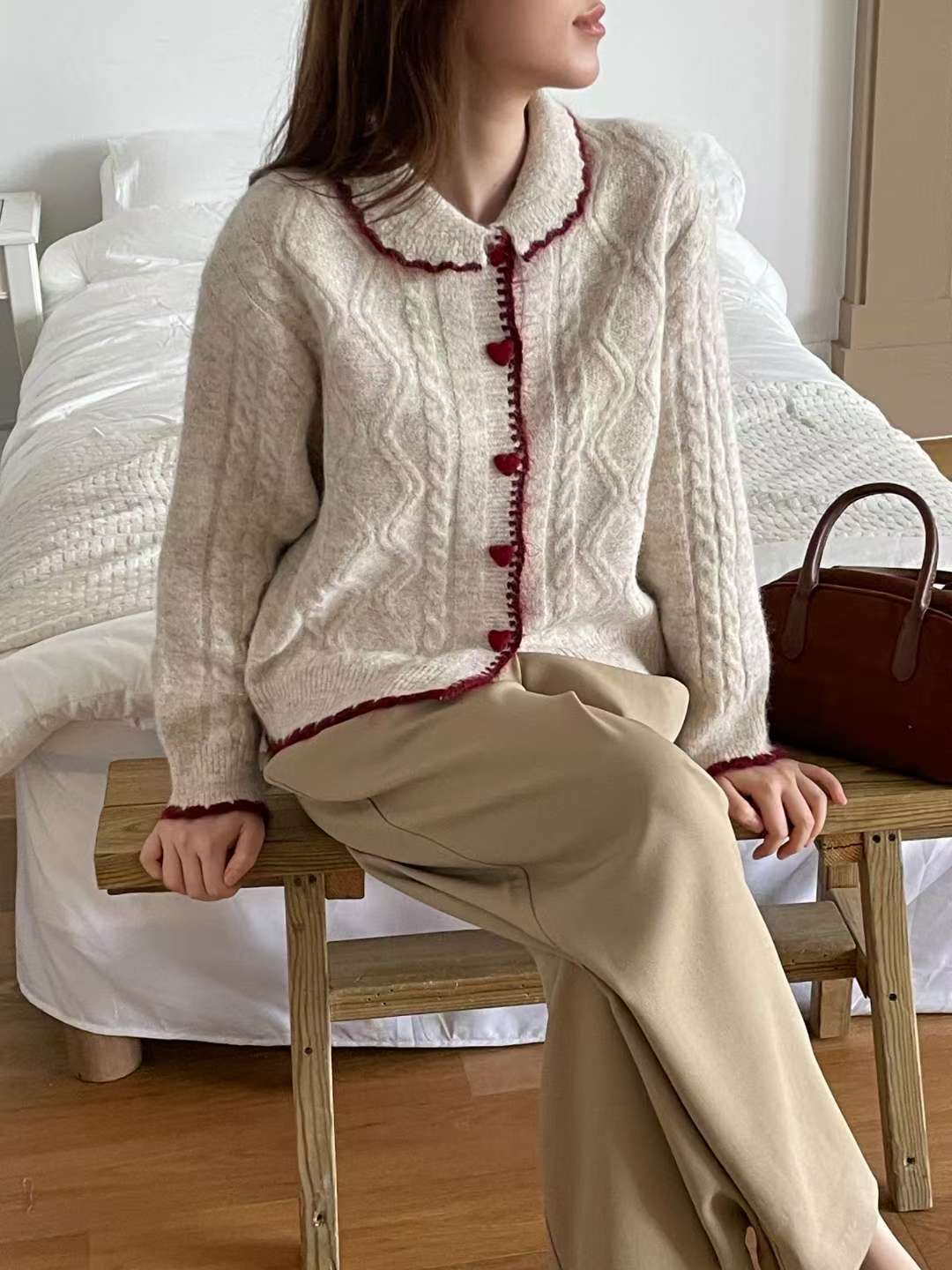 EROOM東大門㊣代購女裝新款25秋冬休閑推薦時尚人氣毛衣開衫EROOM毛衣