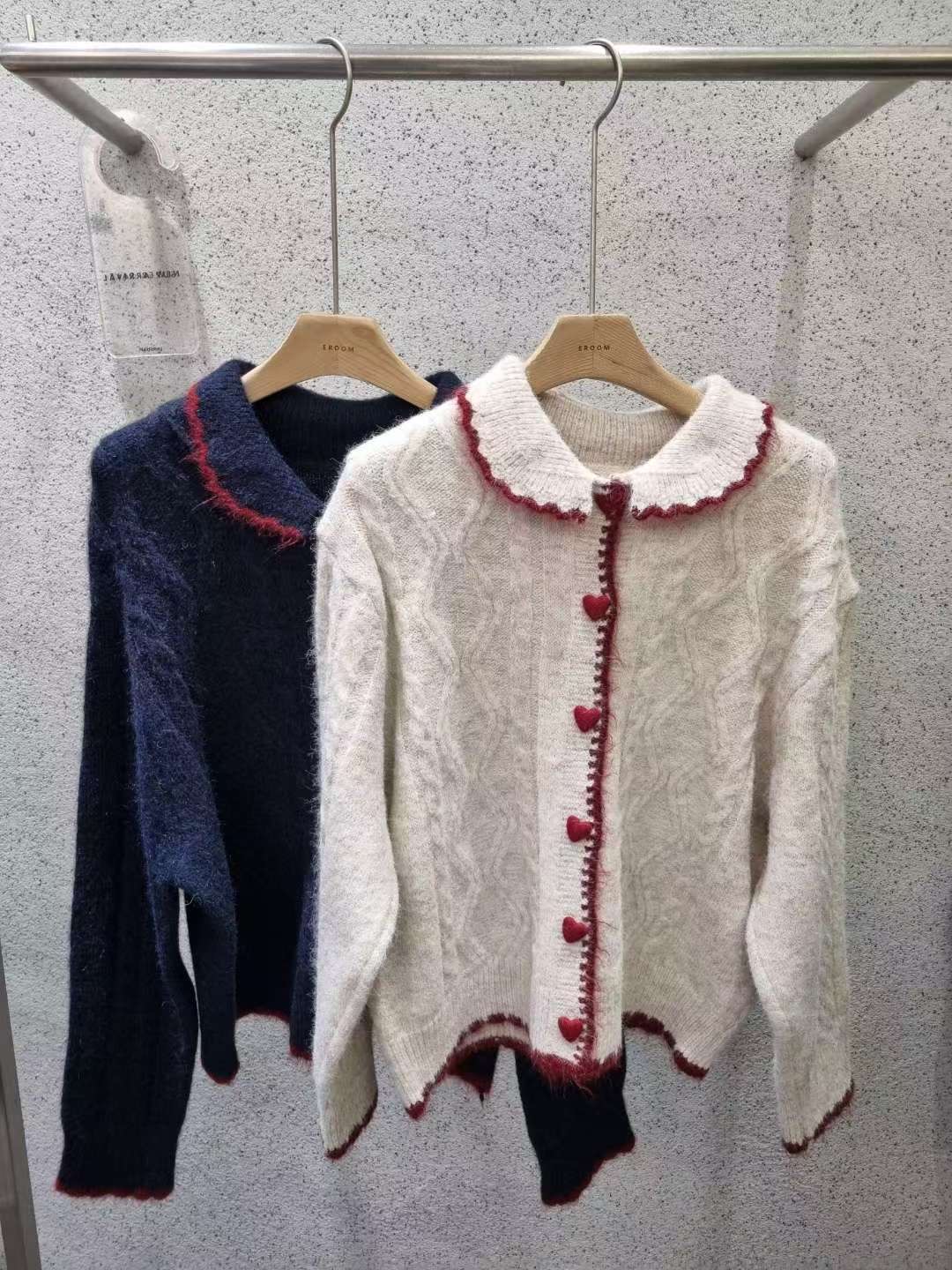 EROOM東大門㊣代購女裝新款25秋冬休閑推薦時尚人氣毛衣開衫EROOM毛衣圖色1左一色