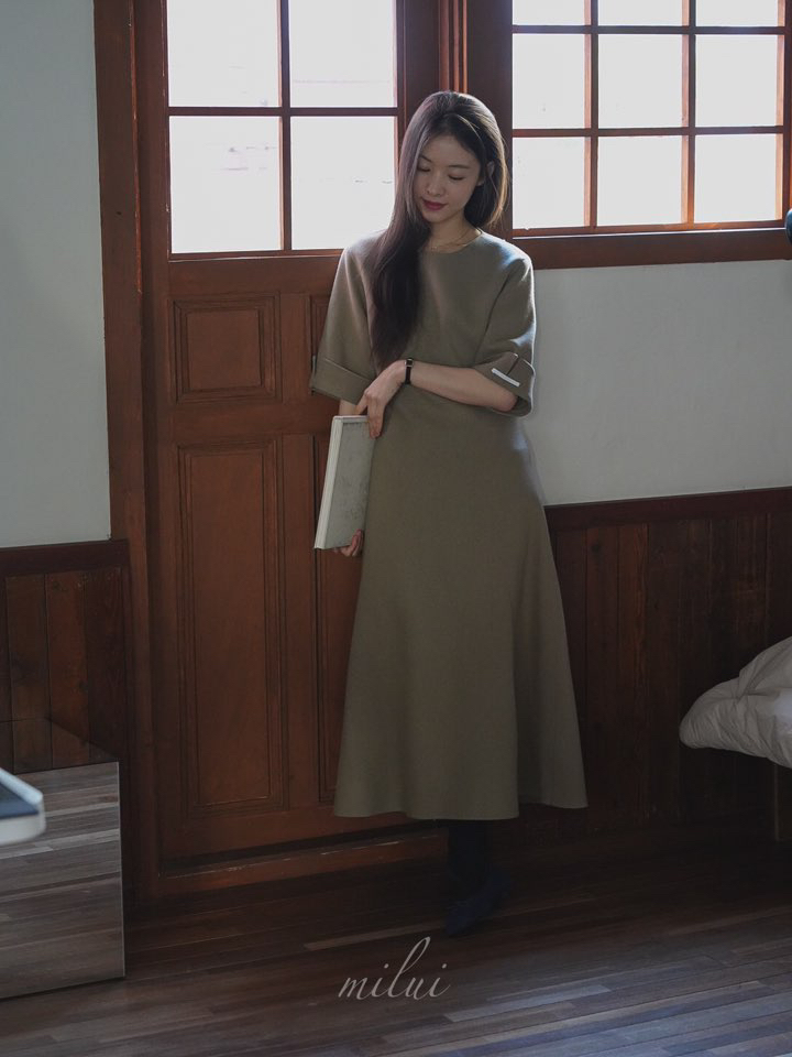 MILUI東大門㊣代購女裝新品時尚休閑人氣推薦25秋冬真品連衣裙MILUI連衣裙圖色2