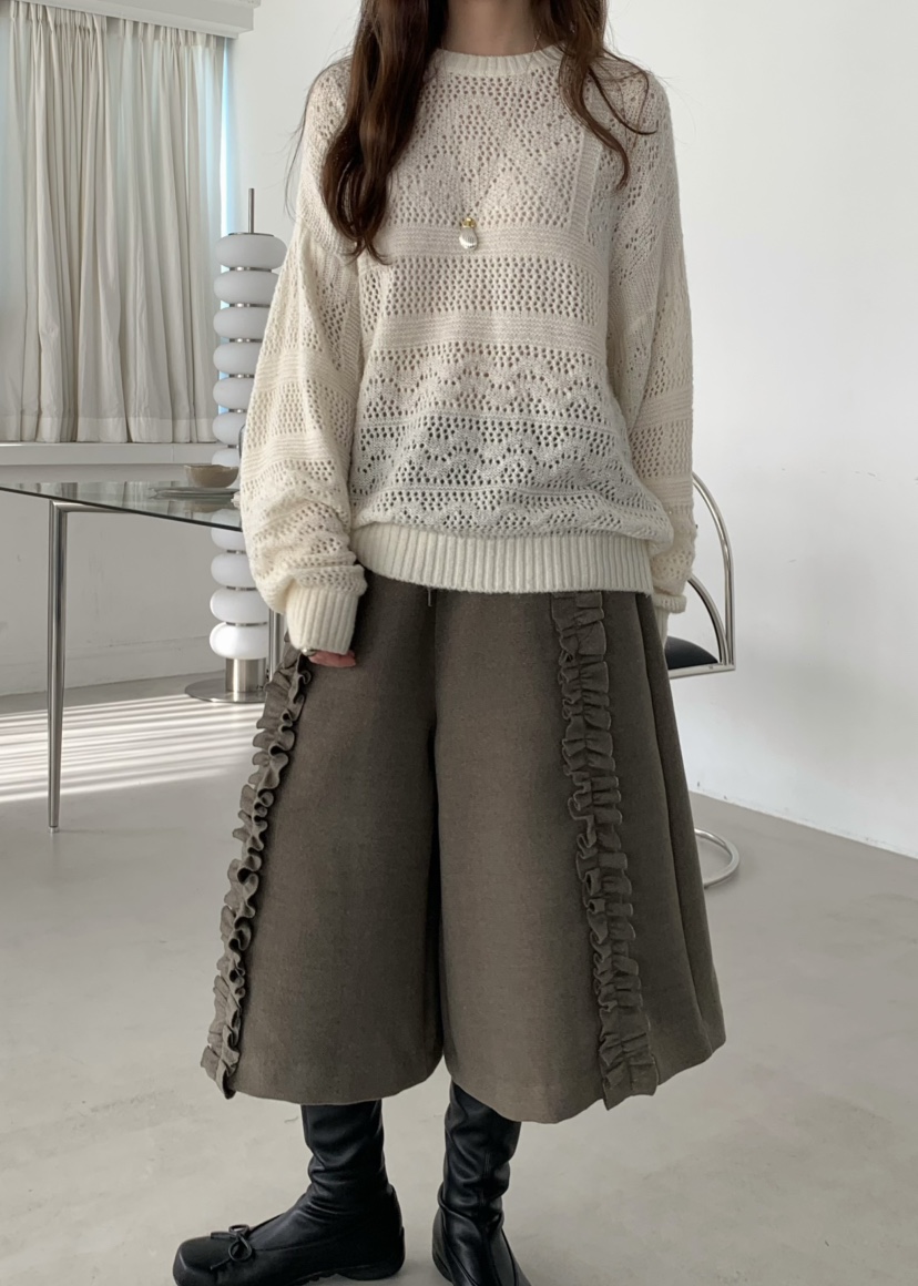 PEBBLE韓國代購㊣女裝新款人氣真品職業休閑推薦25秋冬短褲PEBBLE/LAYER短褲