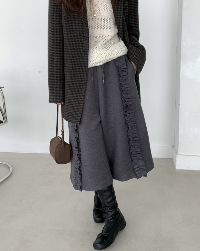 PEBBLE韓國代購㊣女裝新款人氣真品職業休閑推薦25秋冬短褲PEBBLE/LAYER短褲