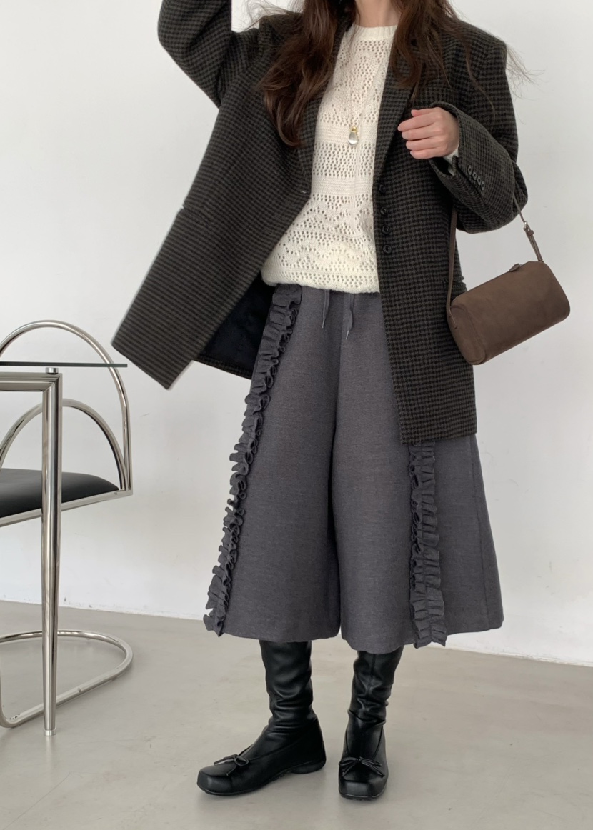 PEBBLE韓國代購㊣女裝新款人氣真品職業休閑推薦25秋冬短褲PEBBLE/LAYER短褲