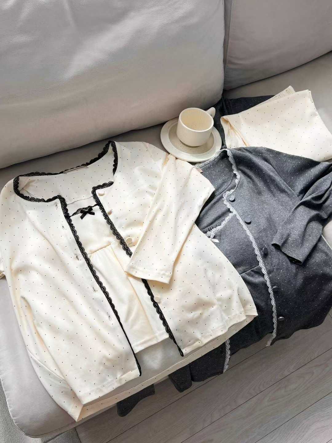 VICTORIA-P韓國代購㊣女裝新款時尚推薦職業人氣睡衣三件套VICTORIA睡衣