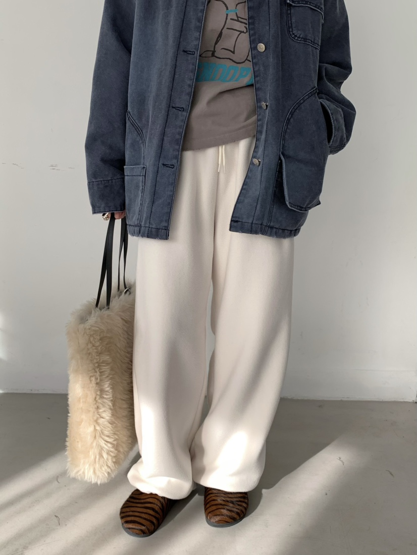 PEBBLE韓國代購㊣女士新品時尚真品熱賣推薦休閑褲羊毛雙層PEBBLE/LAYER休閑褲