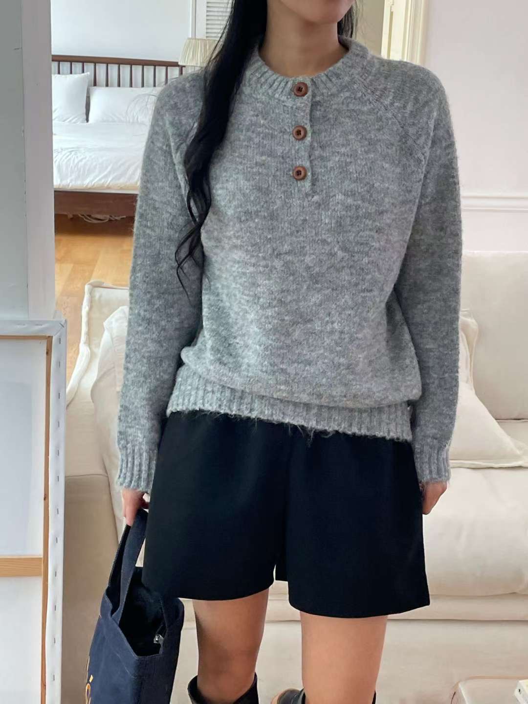 EROOM東大門㊣實拍女裝新款25秋冬時尚熱賣職業休閑推薦毛衣EROOM毛衣圖色1