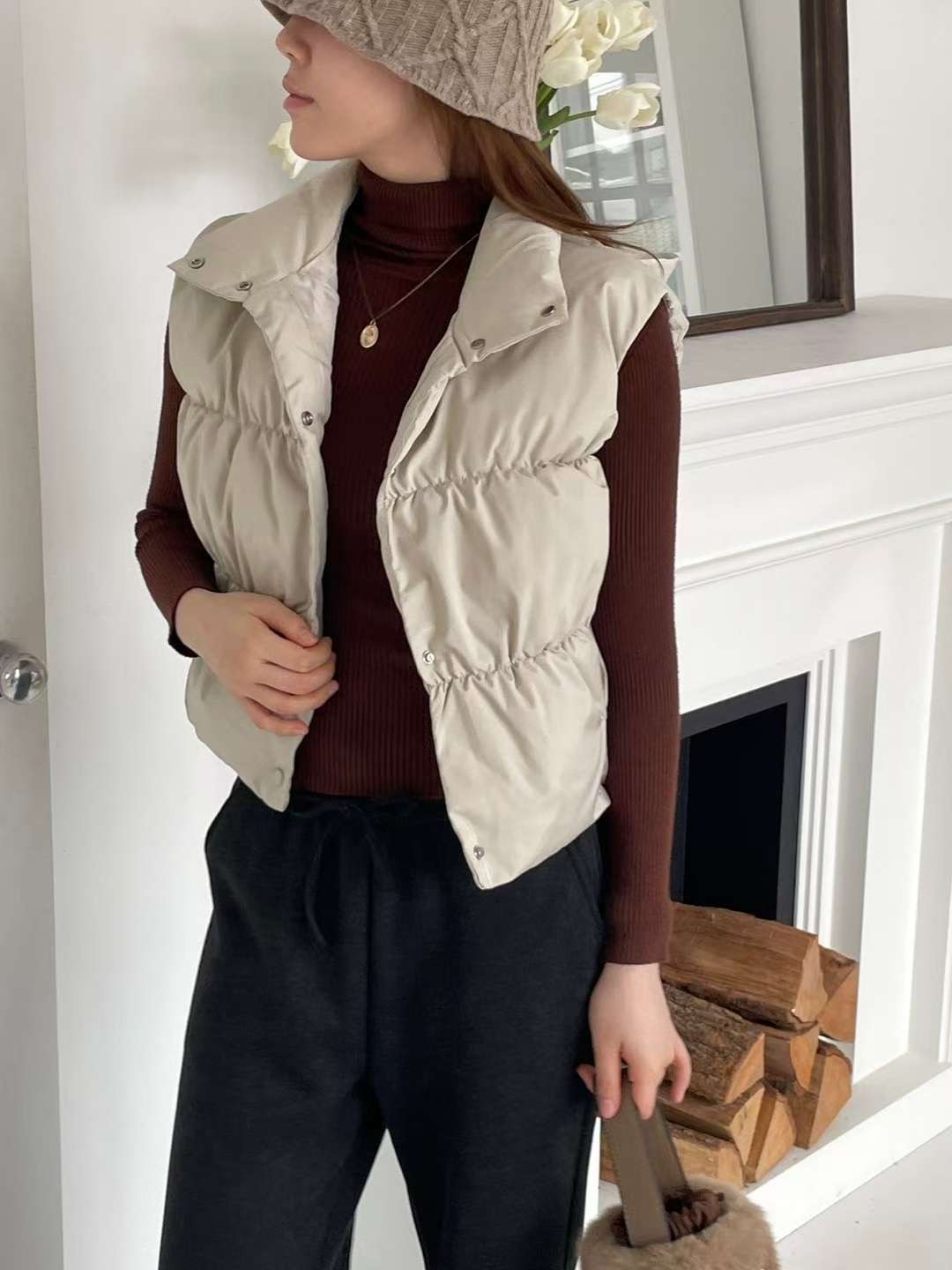 EROOM東大門㊣代購女裝新品時尚人氣熱賣推薦25秋冬真品馬甲EROOM馬甲