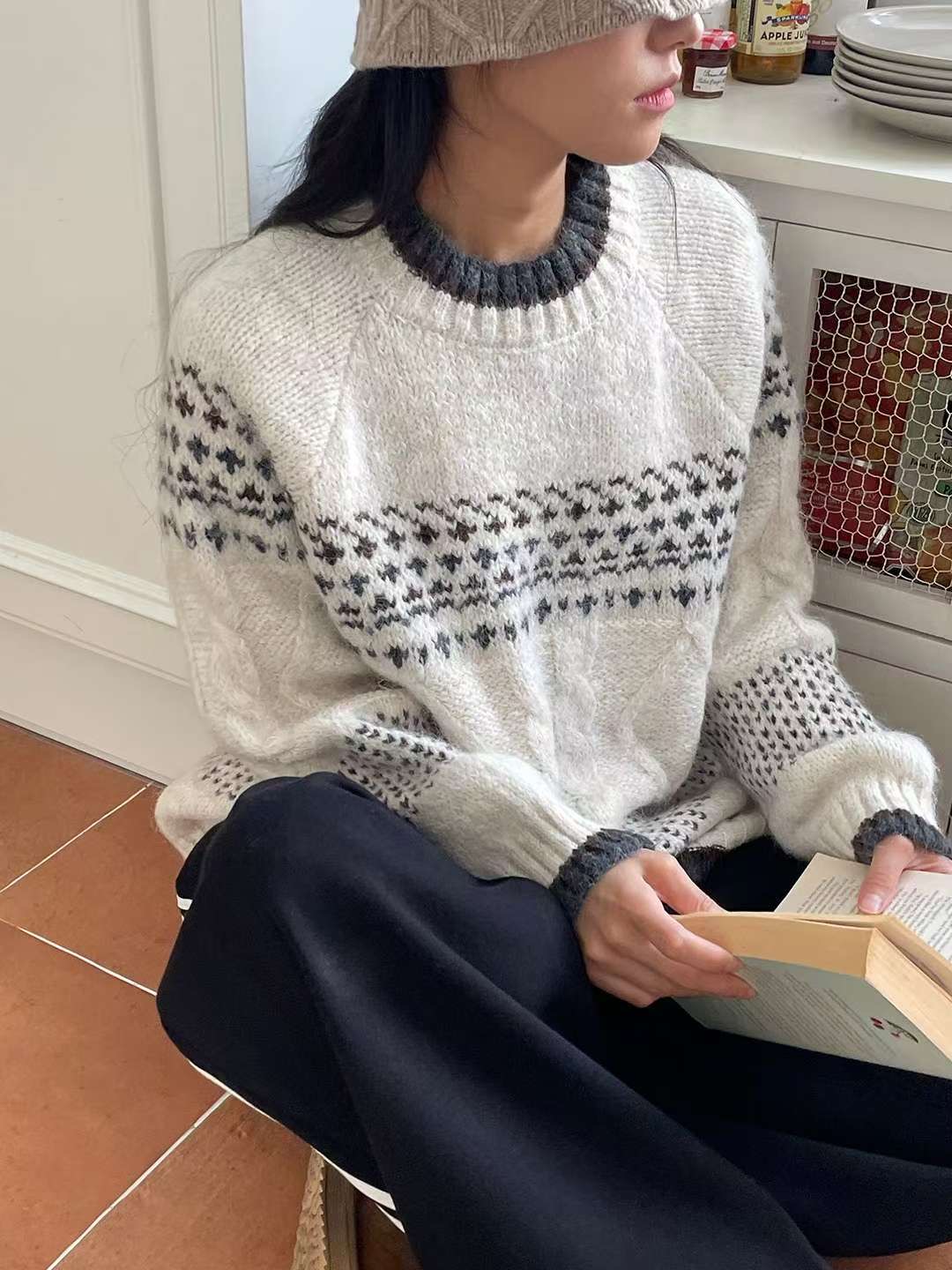 EROOM韓國代購㊣女士新品休閑25秋冬推薦人氣熱賣職業真品毛衣EROOM毛衣圖色3