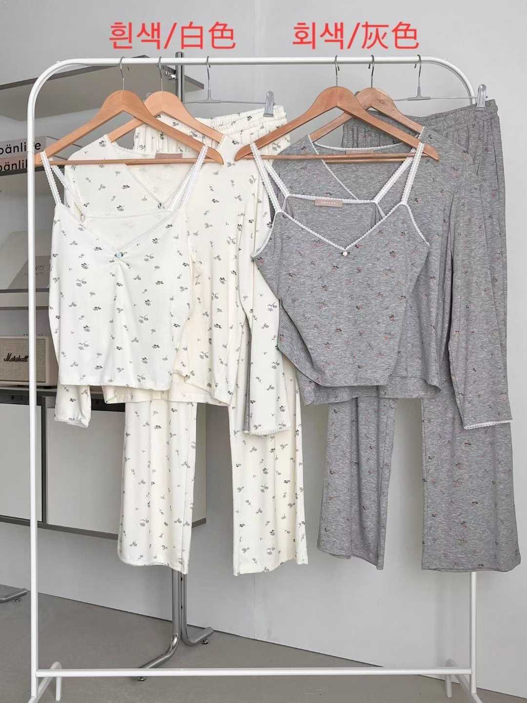 VICTORIA-P韓國代購㊣女裝新款真品推薦25秋冬時尚睡衣三件套VICTORIA睡衣