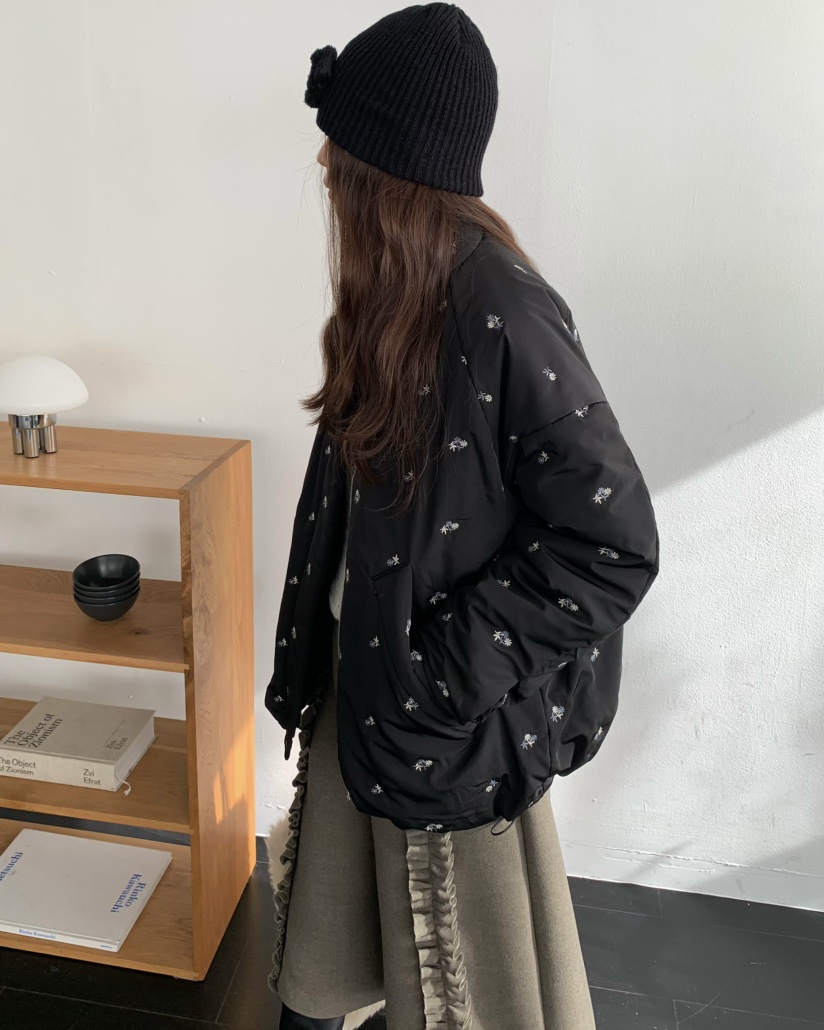 PEBBLE東大門㊣實拍女裝新品熱賣真品25秋冬短款棉服口袋絎縫PEBBLE/LAYER短款棉服