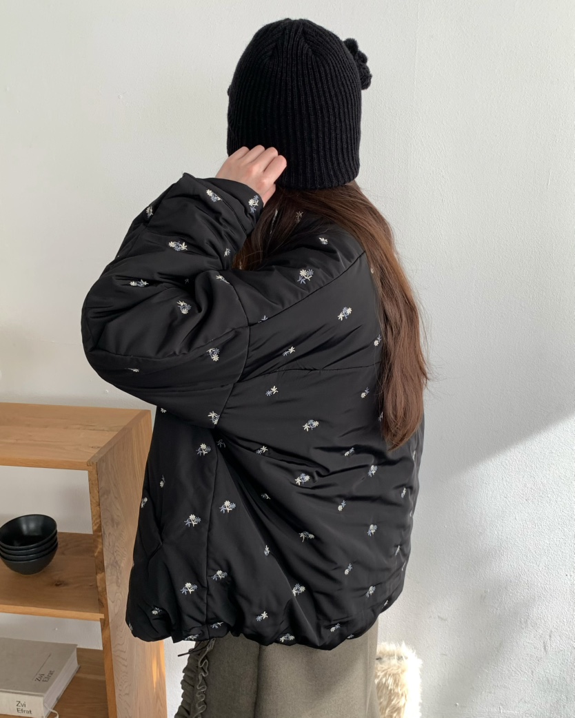 PEBBLE東大門㊣實拍女裝新品熱賣真品25秋冬短款棉服口袋絎縫PEBBLE/LAYER短款棉服