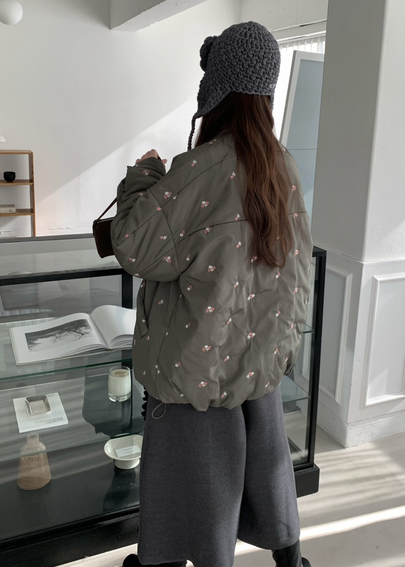 PEBBLE東大門㊣實拍女裝新品熱賣真品25秋冬短款棉服口袋絎縫PEBBLE/LAYER短款棉服