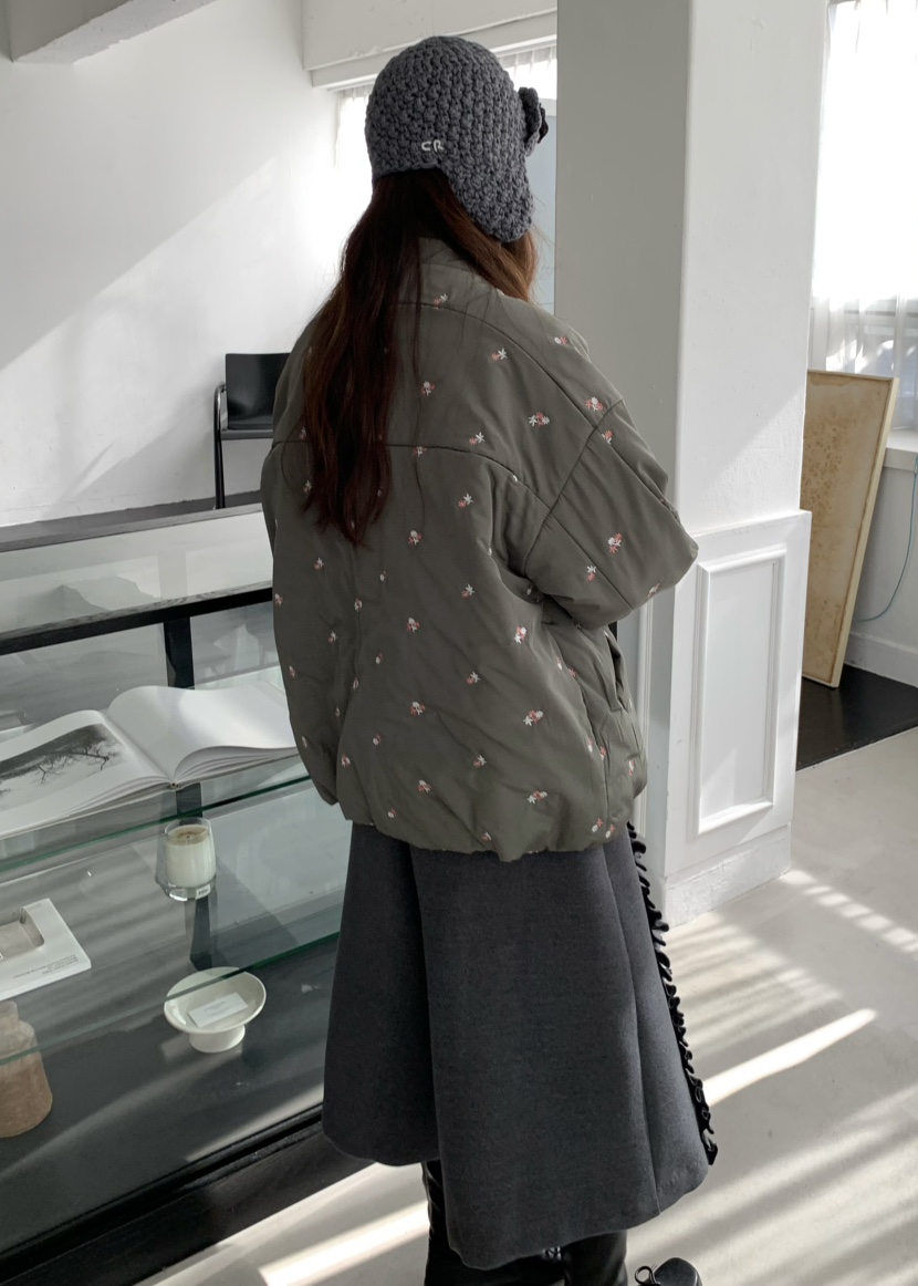 PEBBLE東大門㊣實拍女裝新品熱賣真品25秋冬短款棉服口袋絎縫PEBBLE/LAYER短款棉服