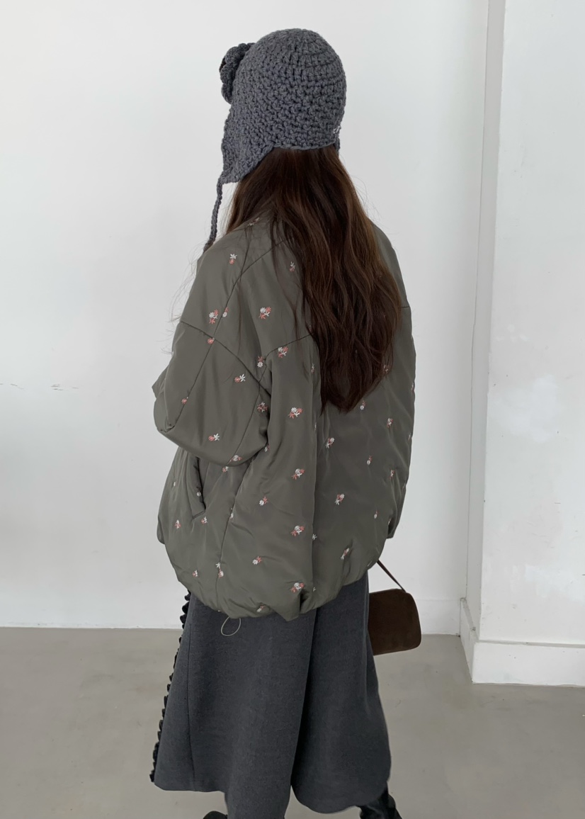 PEBBLE東大門㊣實拍女裝新品熱賣真品25秋冬短款棉服口袋絎縫PEBBLE/LAYER短款棉服