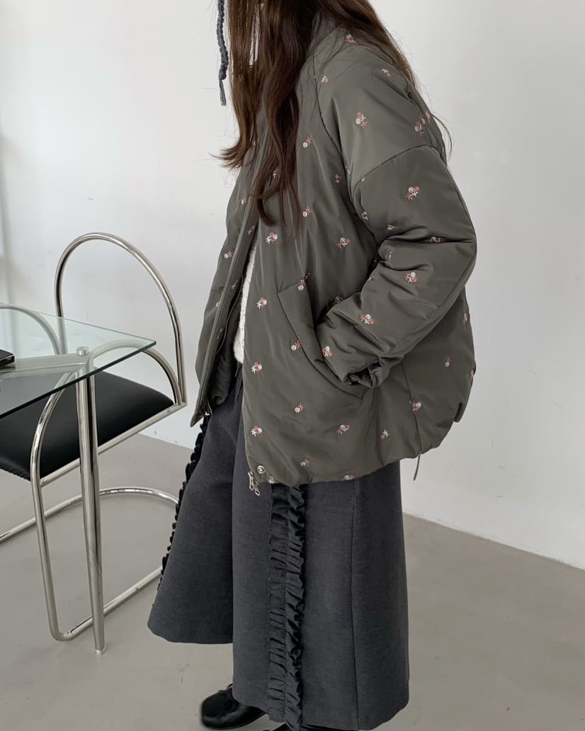 PEBBLE東大門㊣實拍女裝新品熱賣真品25秋冬短款棉服口袋絎縫PEBBLE/LAYER短款棉服