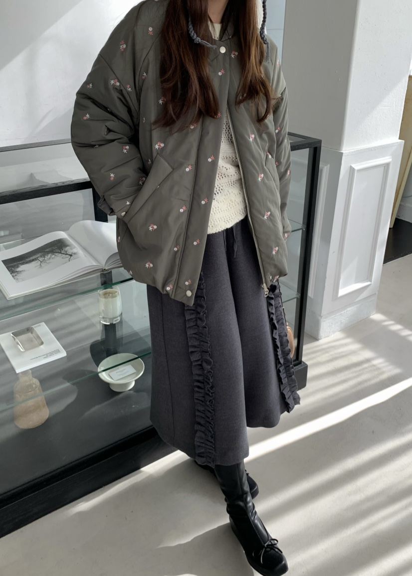 PEBBLE東大門㊣實拍女裝新品熱賣真品25秋冬短款棉服口袋絎縫PEBBLE/LAYER短款棉服