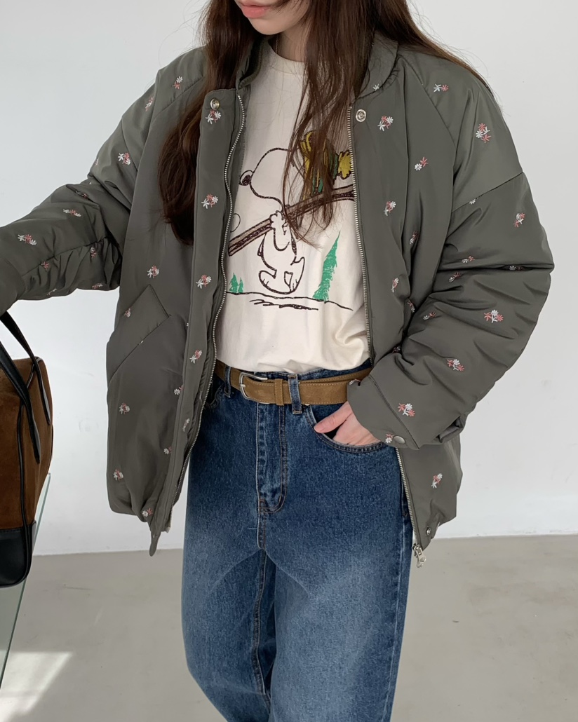 PEBBLE東大門㊣實拍女裝新品熱賣真品25秋冬短款棉服口袋絎縫PEBBLE/LAYER短款棉服