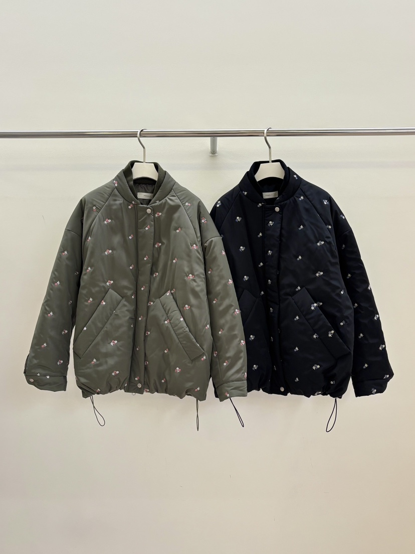 PEBBLE東大門㊣實拍女裝新品熱賣真品25秋冬短款棉服口袋絎縫PEBBLE/LAYER短款棉服