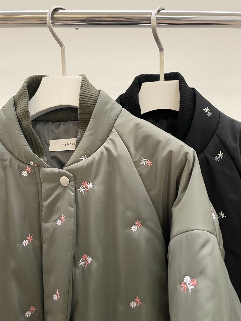 PEBBLE東大門㊣實拍女裝新品熱賣真品25秋冬短款棉服口袋絎縫PEBBLE/LAYER短款棉服