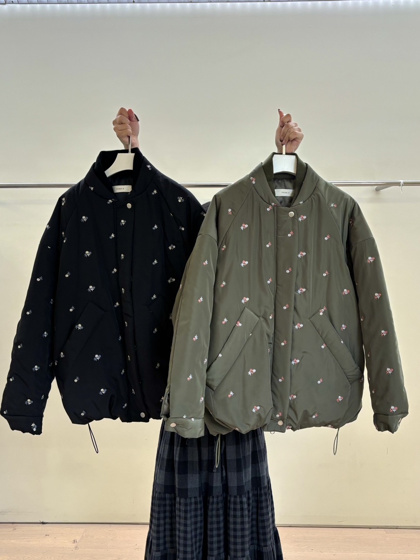 PEBBLE東大門㊣實拍女裝新品熱賣真品25秋冬短款棉服口袋絎縫PEBBLE/LAYER短款棉服