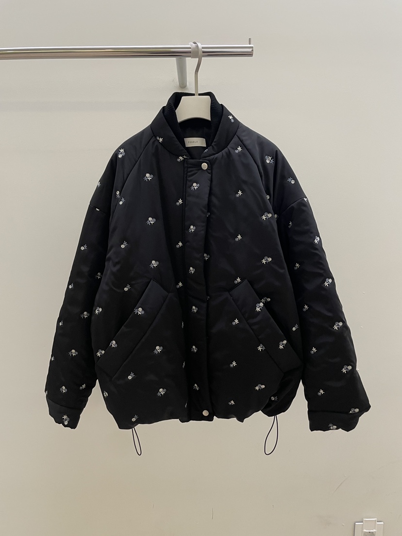 PEBBLE東大門㊣實拍女裝新品熱賣真品25秋冬短款棉服口袋絎縫PEBBLE/LAYER短款棉服圖色2