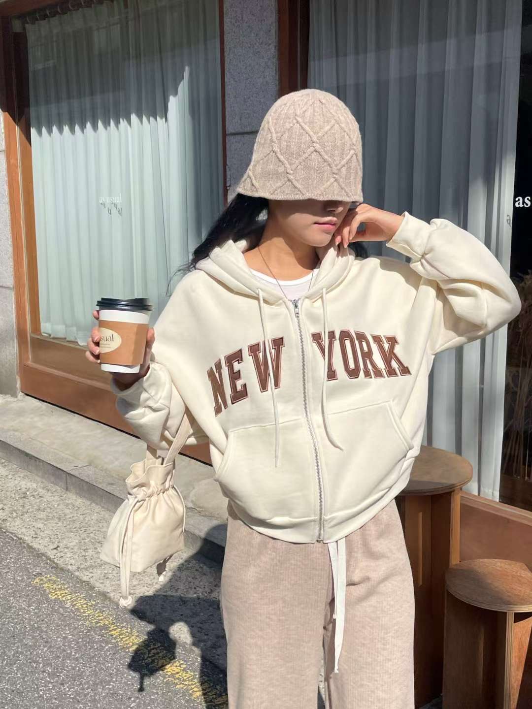 EROOM東大門㊣直郵女士新品25秋冬真品休閑人氣推薦夾克拉鏈EROOM夾克