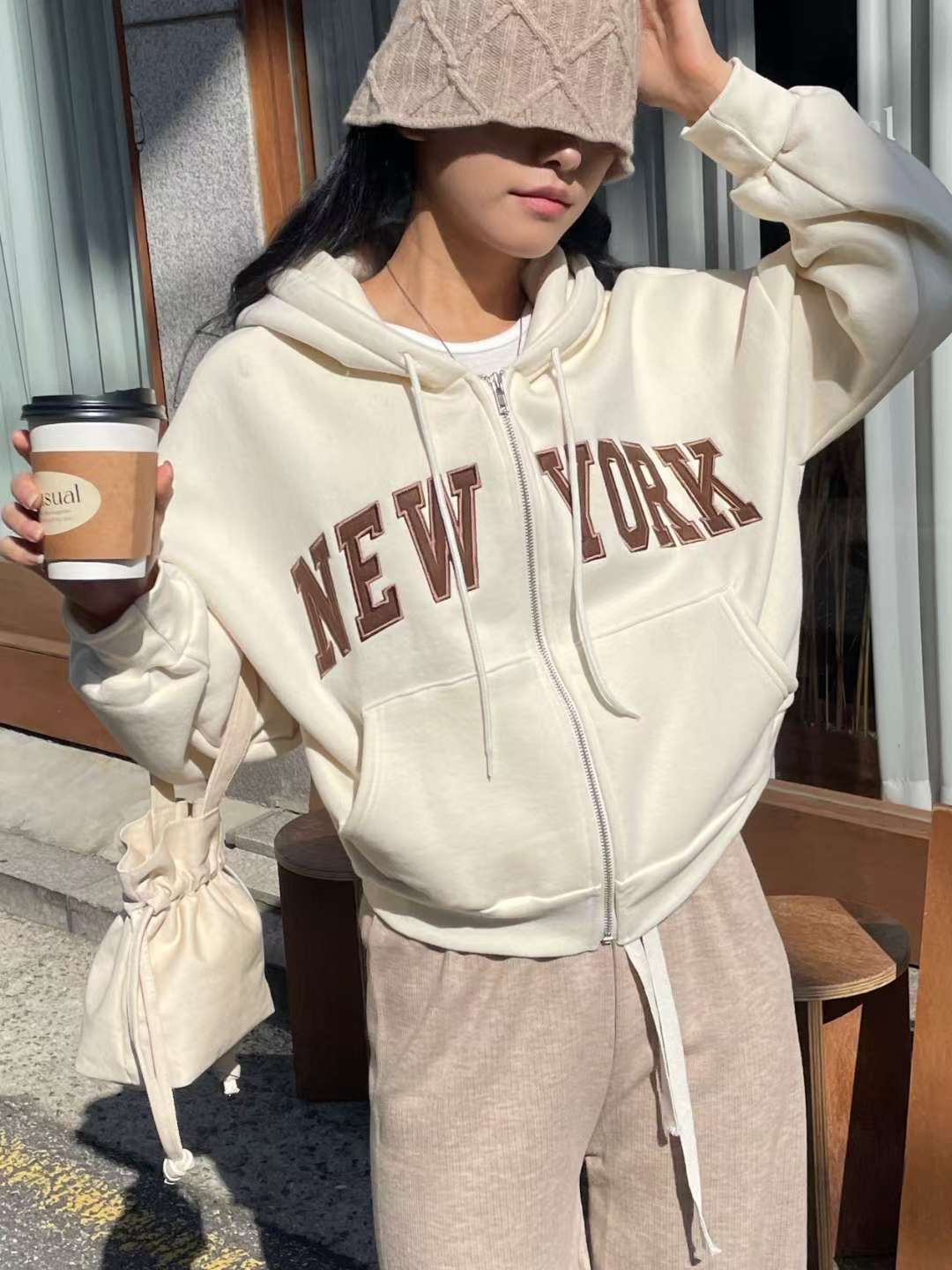 EROOM東大門㊣直郵女士新品25秋冬真品休閑人氣推薦夾克拉鏈EROOM夾克