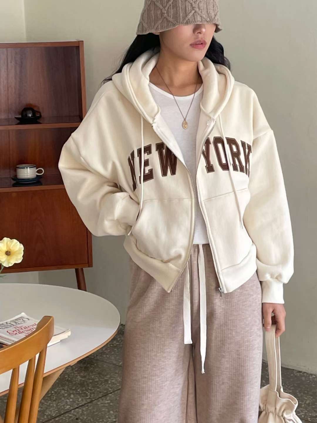 EROOM東大門㊣直郵女士新品25秋冬真品休閑人氣推薦夾克拉鏈EROOM夾克圖色1