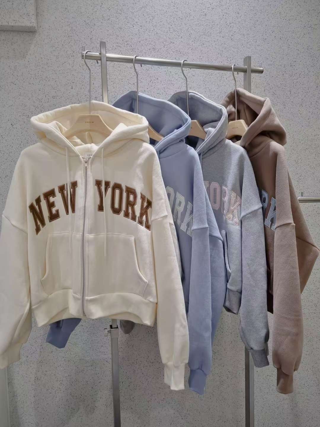 EROOM東大門㊣直郵女士新品25秋冬真品休閑人氣推薦夾克拉鏈EROOM夾克圖色4左四色