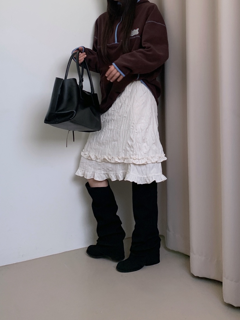 ZITTEN韓國代購㊣女士新品真品25秋冬半身裙中短裙百褶褶裙ZITTEN半身裙/中短裙