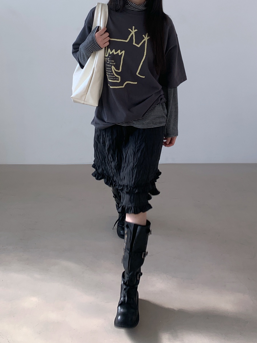 ZITTEN韓國代購㊣女士新品真品25秋冬半身裙中短裙百褶褶裙ZITTEN半身裙/中短裙