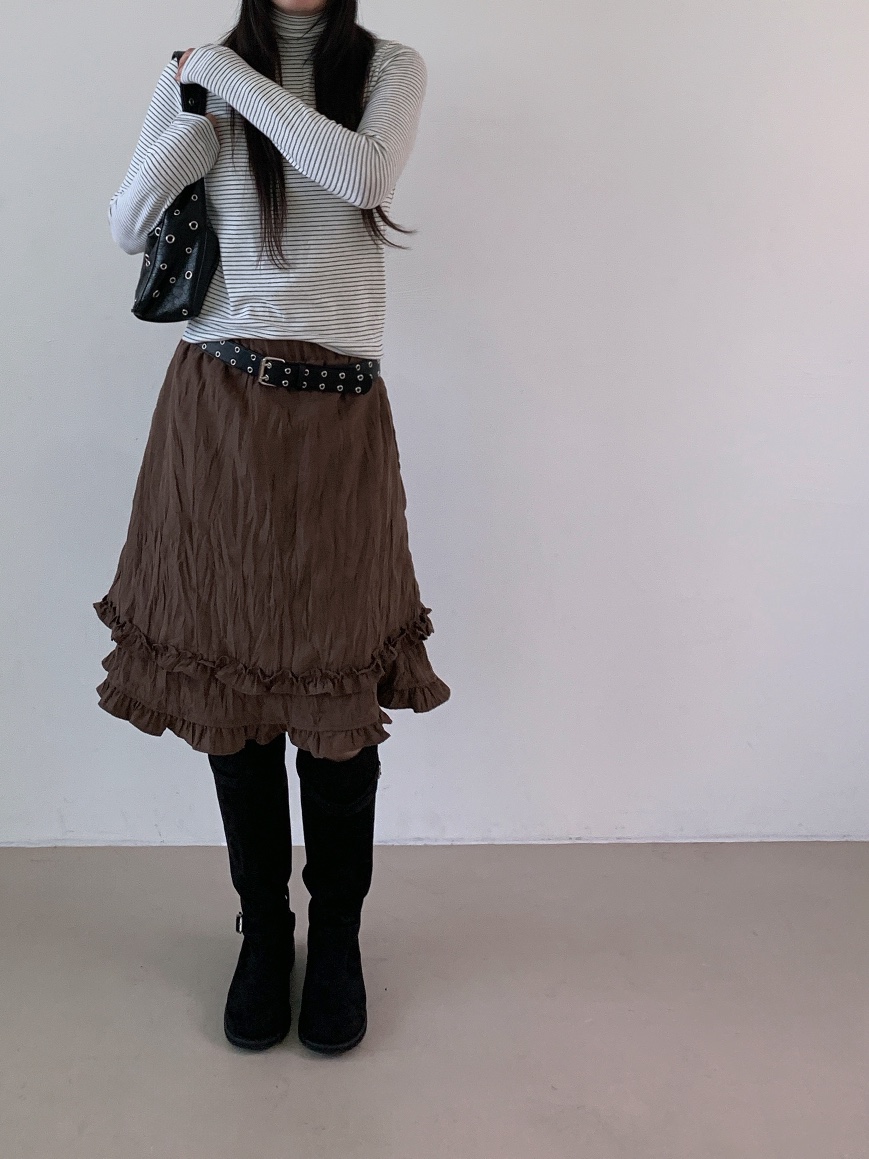 ZITTEN韓國代購㊣女士新品真品25秋冬半身裙中短裙百褶褶裙ZITTEN半身裙/中短裙