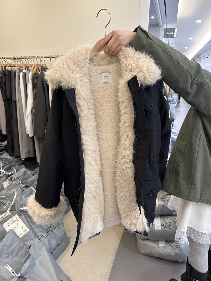 MONDAYMORING東大門㊣實拍女士新款職業時尚熱賣人氣長款棉服MONDAYMORING長款棉服