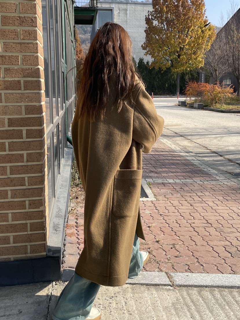 WATER/RIVER韓國代購㊣女士新品人氣熱賣時尚真品中長款大衣WATER/RIVER中長款大衣