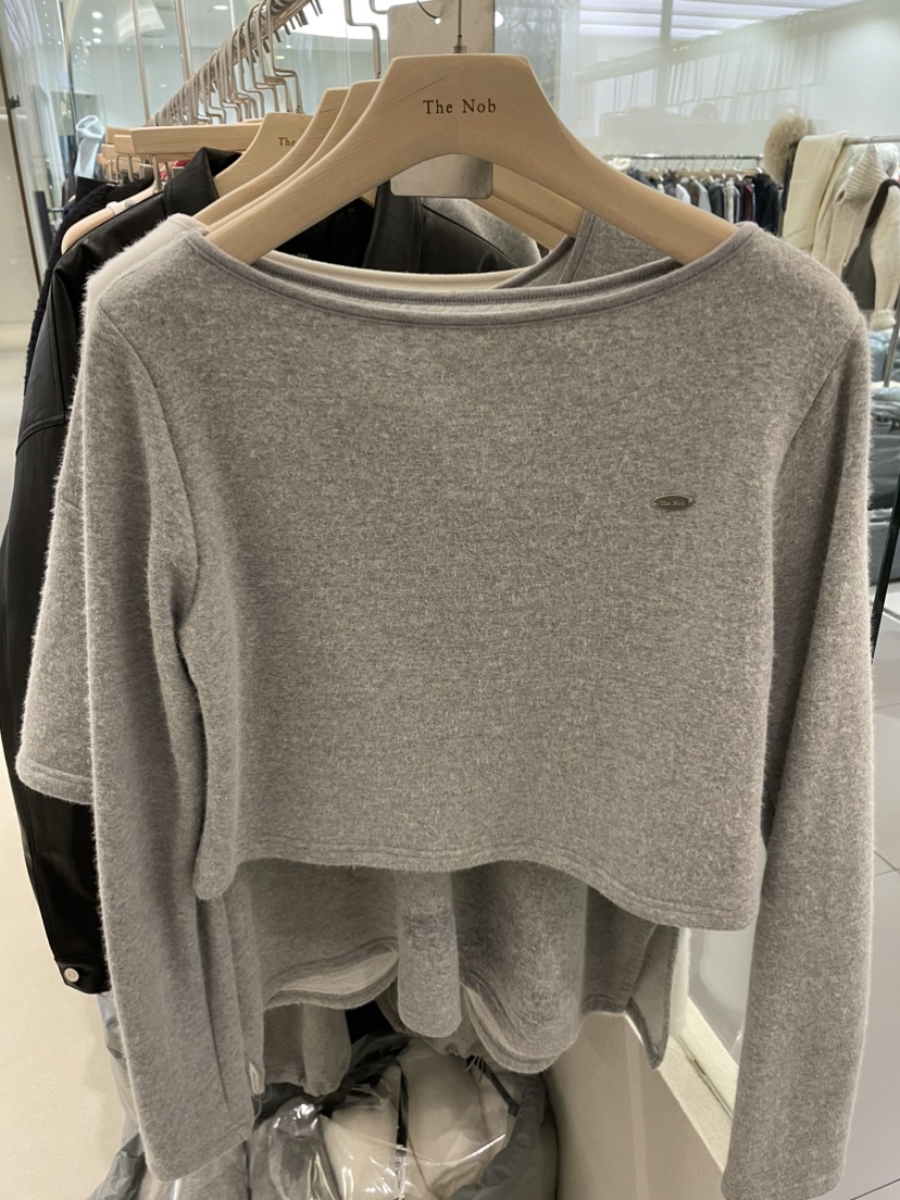 NOB東大門㊣直郵女士新款25秋冬時尚真品熱賣休閑人氣長袖T恤NOB長袖T恤圖色2