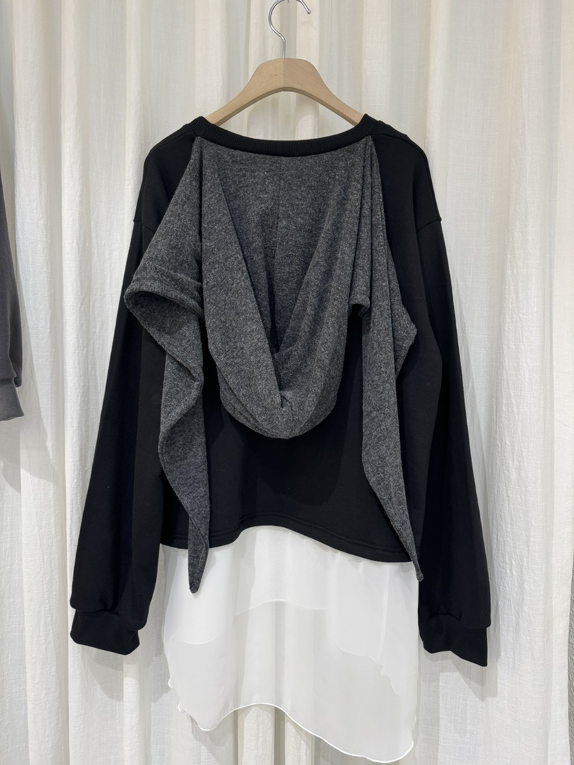 COKKIRI東大門㊣直郵女裝新品熱賣職業25秋冬長袖T恤連帽衫雙層COKKIRI長袖T恤