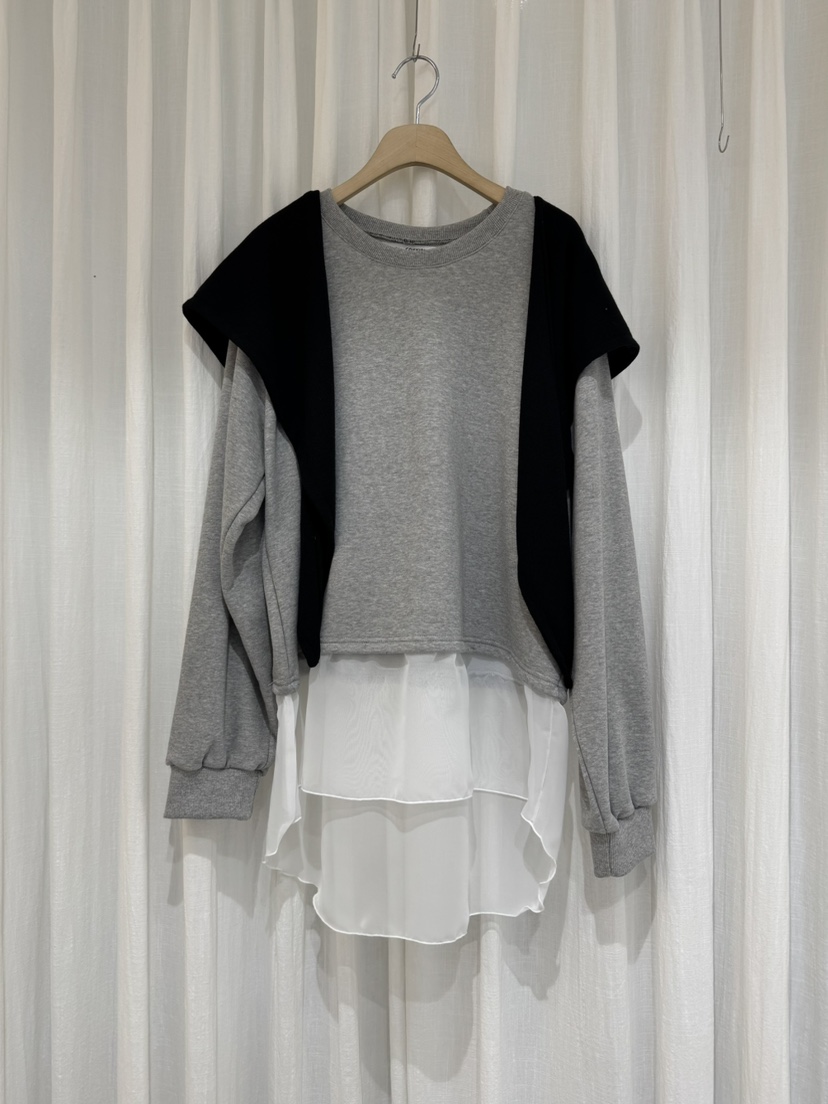 COKKIRI東大門㊣直郵女裝新品熱賣職業25秋冬長袖T恤連帽衫雙層COKKIRI長袖T恤圖色2