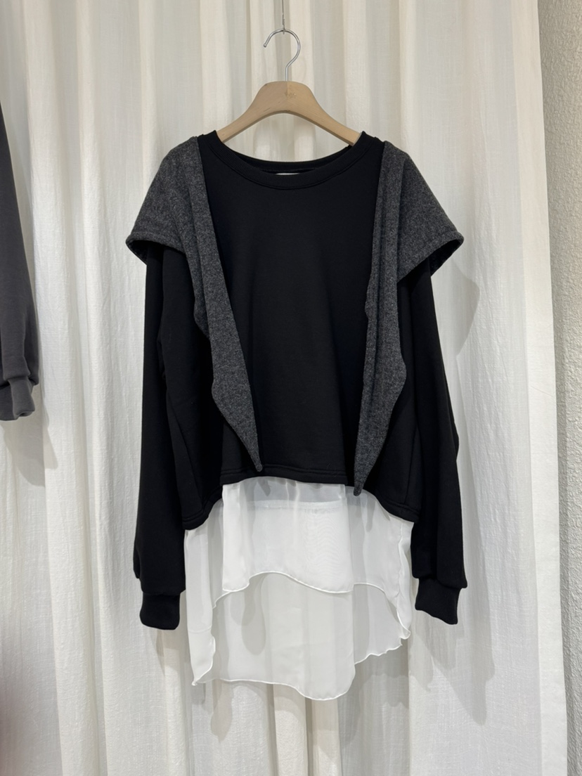 COKKIRI東大門㊣直郵女裝新品熱賣職業25秋冬長袖T恤連帽衫雙層COKKIRI長袖T恤圖色3