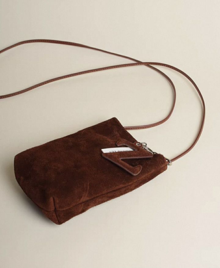 TROUVAILLE韓國直郵㊣女士新品熱賣真品單肩斜跨包絨面革牛皮TROUVAILLE單肩/斜跨包