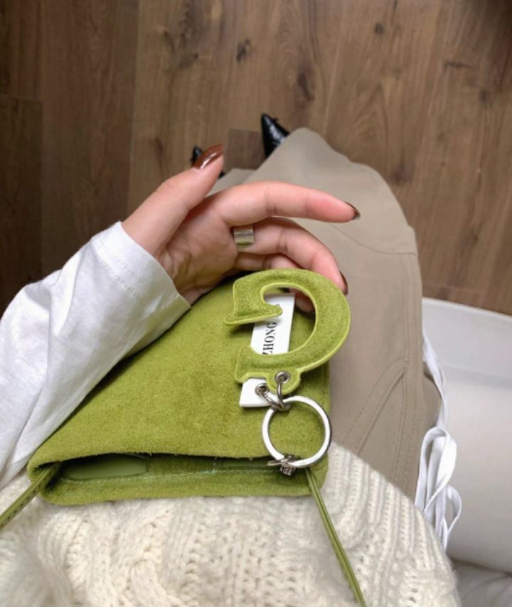 TROUVAILLE韓國直郵㊣女士新品熱賣真品單肩斜跨包絨面革牛皮TROUVAILLE單肩/斜跨包