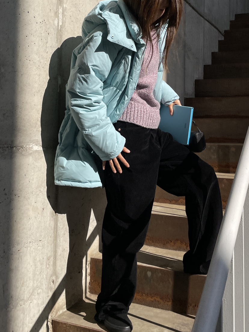 WATER/RIVER東大門㊣直郵女裝新款熱賣職業長款羽絨服兜帽WATER/RIVER長款羽絨服