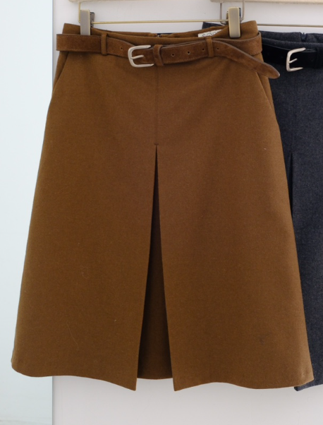 SORBET韓國直郵㊣女士新款真品人氣推薦半身裙中短裙含腰帶SORBET/flat white半身裙/中短裙圖色1