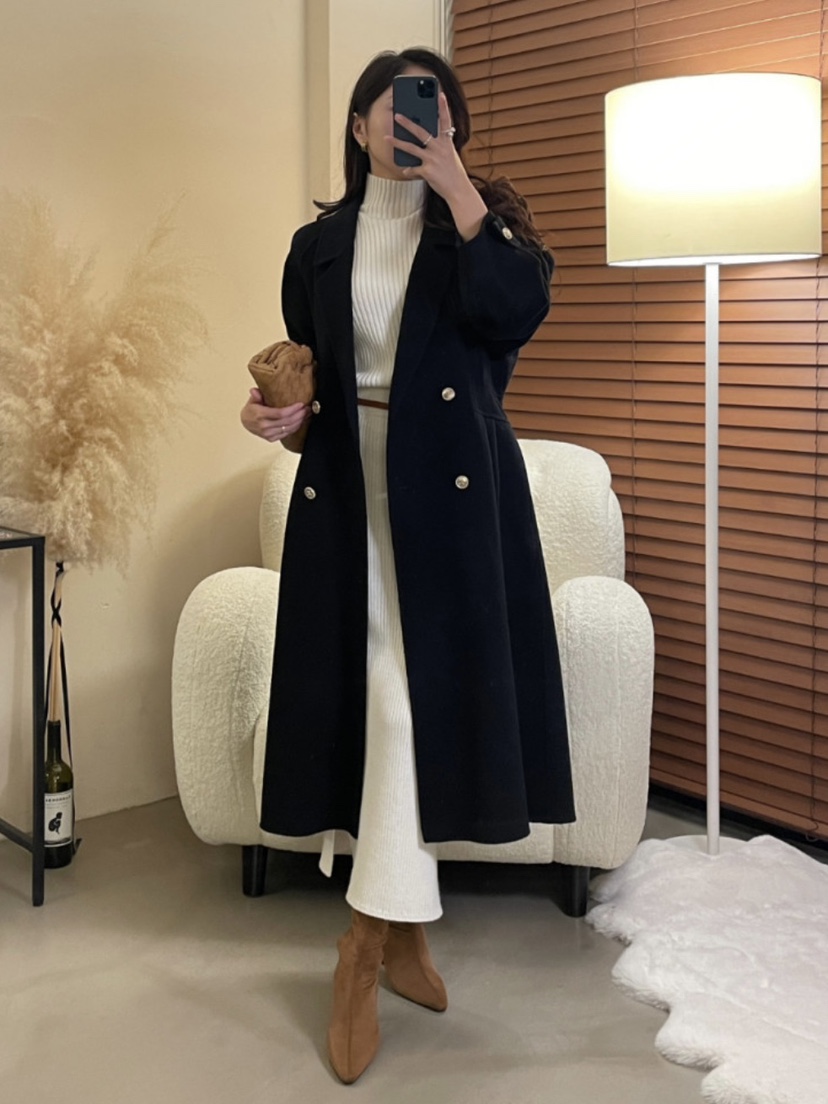 MILUI東大門㊣代購女裝新款熱賣人氣推薦25秋冬時尚中長款大衣MILUI中長款大衣