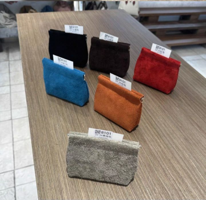 TROUVAILLE韓國直郵㊣女裝新款時尚人氣錢包卡包零錢包牛皮絨TROUVAILLE錢包/卡包/零錢包