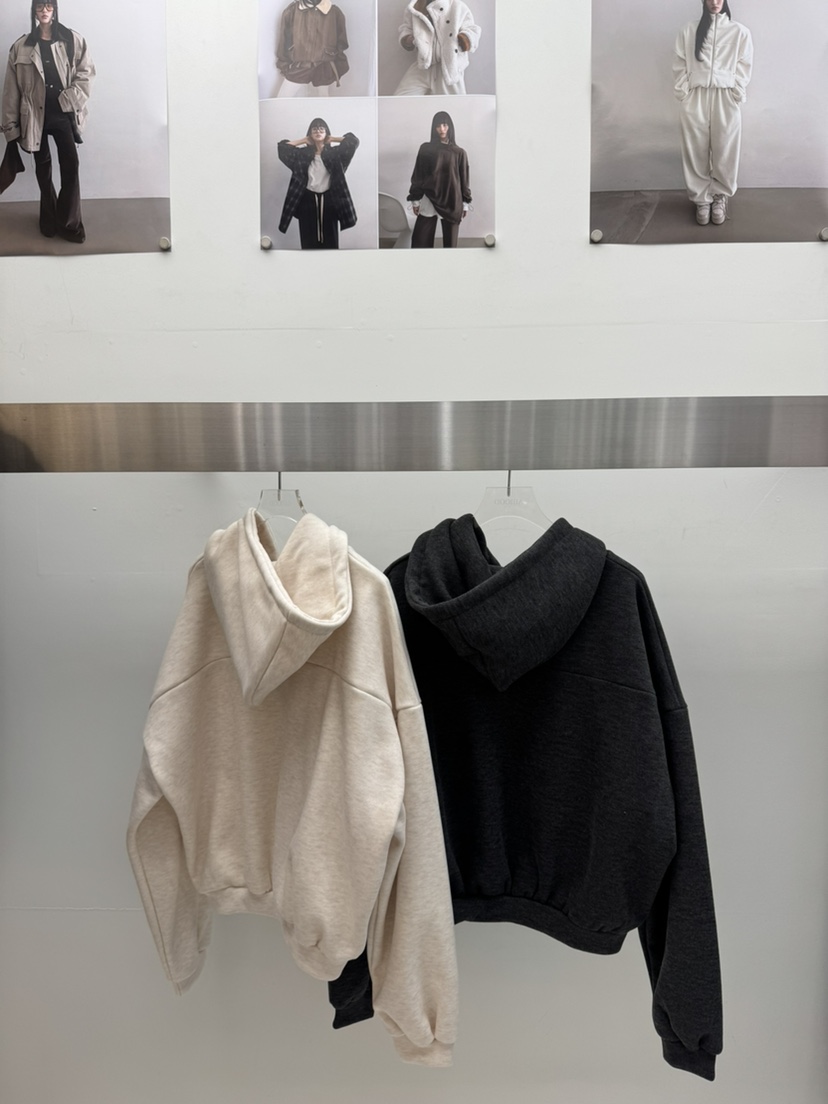 AMOOD東大門㊣直郵女裝新款職業25秋冬真品衛衣雙排扣連帽衫AMOOD衛衣