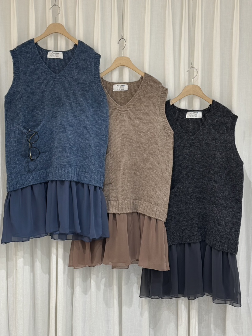 COKKIRI韓國代購㊣女裝新款職業推薦人氣休閑25秋冬吊帶背心口袋COKKIRI吊帶/背心