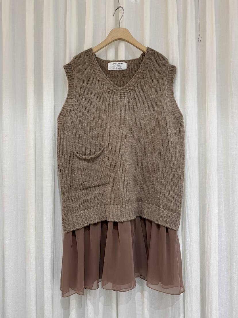 COKKIRI韓國代購㊣女裝新款職業推薦人氣休閑25秋冬吊帶背心口袋COKKIRI吊帶/背心圖色1