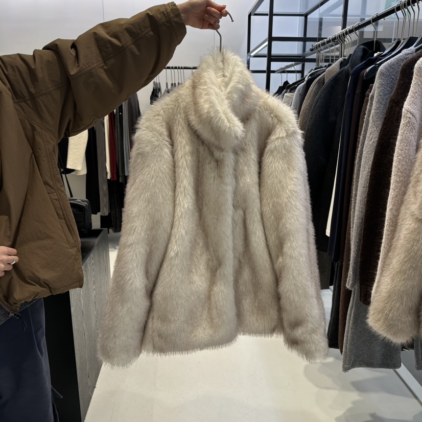 OSOO東大門㊣直郵女士新品休閑時尚熱賣真品推薦短款大衣貂皮OSOO短款大衣圖色2