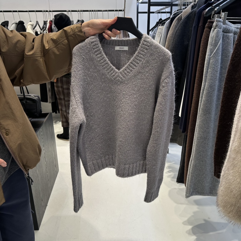 OSOO韓國直郵㊣女裝新品休閑熱賣25秋冬職業真品毛衣馬海毛OSOO毛衣圖色2